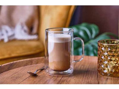 Omagio Cappuccino 200ml Set 2 D7xh10.5cm Dubbelwandig - Borosilicaat