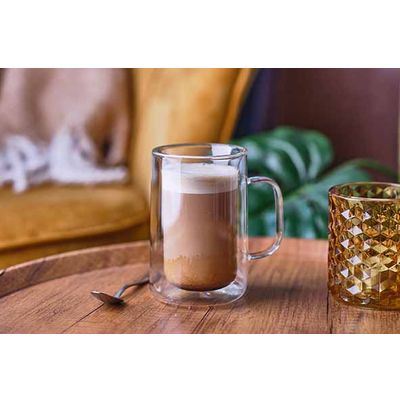 Omagio Cappuccino 200ml Set 2 D7xh10.5cm Dubbelwandig - Borosilicaat  Cosy & Trendy