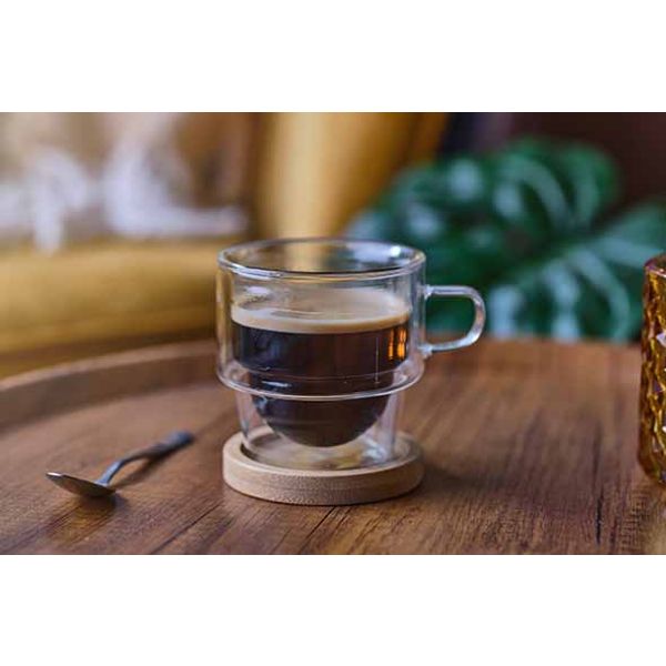 Cosy & Trendy Omagio Cafe Classico 180ml M/onderzet S2 D8.4xh8.4cm Dubbelwandig - Borosilicaat