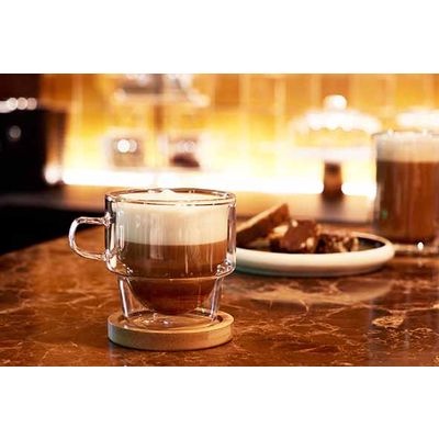 Omagio Cafe Classico 180ml M/onderzet S2 D8.4xh8.4cm Dubbelwandig - Borosilicaat  Cosy & Trendy