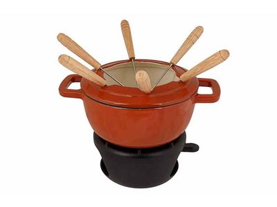 Fontestic Fondueset Roest D18cm Gietijze R Met 6 Vorkjes