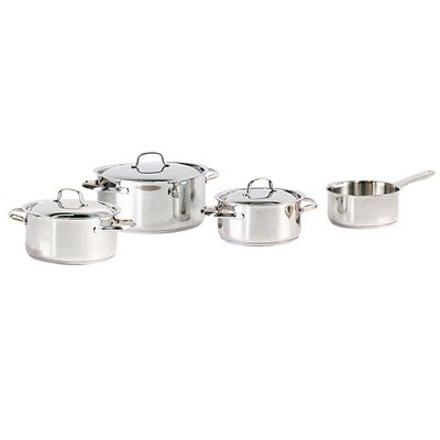 Daily Set 7pcs Faitout 18-20-24cm Avec C Ouvercle Poelon Avec 2 Becs Inox 