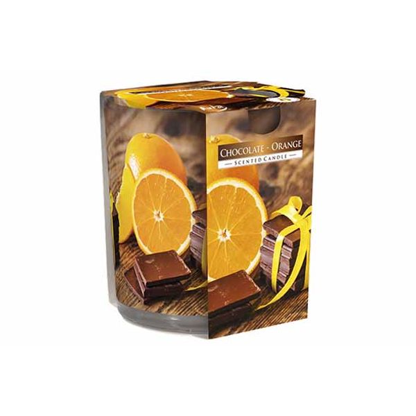 Cosy & Trendy Ct Geurkaars Glas Chocolate - Orange  22u D7xh8cm