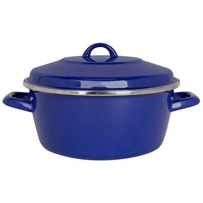 Nonna Kookpot Blauw D24cm 4.4l H:11cm Geemailleerd Staal  Cosy & Trendy