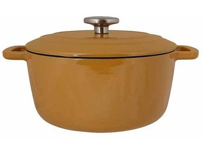 Fontestic Kookpot Amber Gold D24xh11.6cm 4.6l Gietijzer Met Deksel