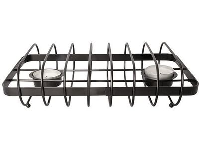 Gourmet Warmer Zwart Met Twee Flex Kaars Houders 24,7x14,1xh6cm