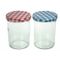 Confituurpot Set3 Transparant 44cl 8,5cm Deksels: 3x Blauw-wit Of 3x Rood-wit 