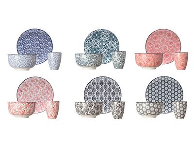 Delirio Ontbijtset 18dlg - 6x Beker - 6xkommetje - 6xdessertbord