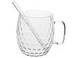Moscow Mule Glass Hammertone Set2 Transparant Incl. 2 Eco Rietjes
