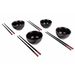 Cosy & Trendy Asian Set 8pcs - 4 Bowls D10,5xh5,5cm Incl. Chopsticks