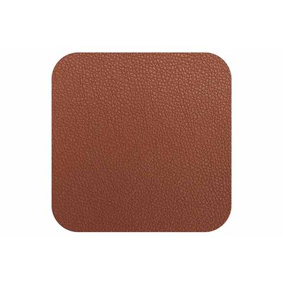 Glasonderzetter Leather Bruin Set 4 10x10cm 