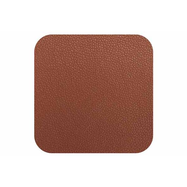 Cosy & Trendy Glasonderzetter Leather Bruin Set 4 10x10cm