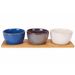 Cosy & Trendy Aperoset 4pcs - Serveerplank 31x10cm + 3x Bowl D9,5x5,5cm