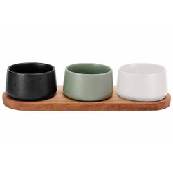 Cosy & Trendy Bites Aperoset 4pcs - Serveerplank 32x10,5cm + 3x Bowl D9,5x5,5cm