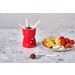 Fondue Chocolade D11,5cm Rood Porselein + 4 Vorken 