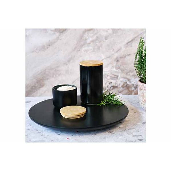 Cosy & Trendy Black&wood Voorraadpot D10xh17,3cm 