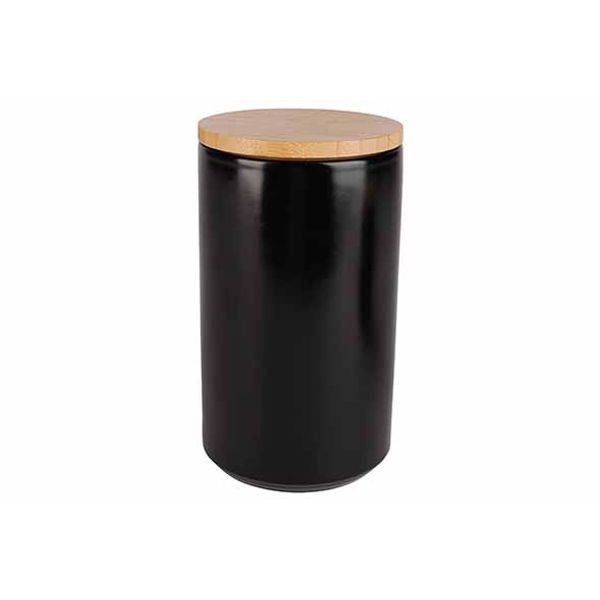 Cosy & Trendy Black&wood Voorraadpot D10xh17,3cm 