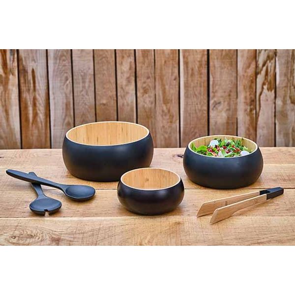 Cosy & Trendy Black&wood Saladekom D30,5xh12cm Bamboe 