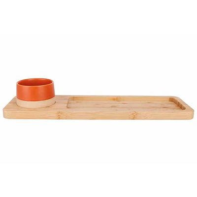 Dela Aperoset 2pcs - Serveerplank 48x12 + 1x Bowl D9,5x5,5cm  Cosy & Trendy