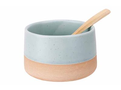 Dela Set Bowl Blauw Met Lepel D9,5xh5,5cm