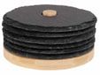 Glasonderzetter Leisteen Set6 D10cm Op Houder