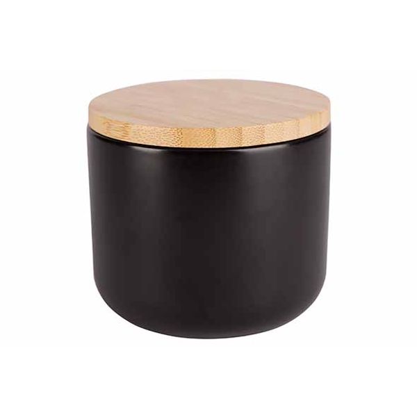 Cosy & Trendy Black&wood Voorraadpot D10xh8,7cm 