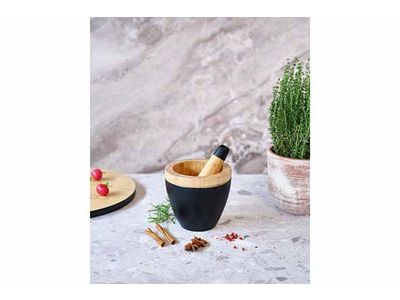 Black&wood Mortier En Vijzel D13cm Xh11,5cm Bamboe