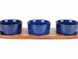 Aperoset 4pcs - Serveerplank 32x10,5cm + 3x Bowl D8,5x4cm