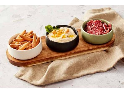 Bites Aperoset 4pcs - Serveerplank 32x10,5cm + 3x Bowl D9,5x3,5cm