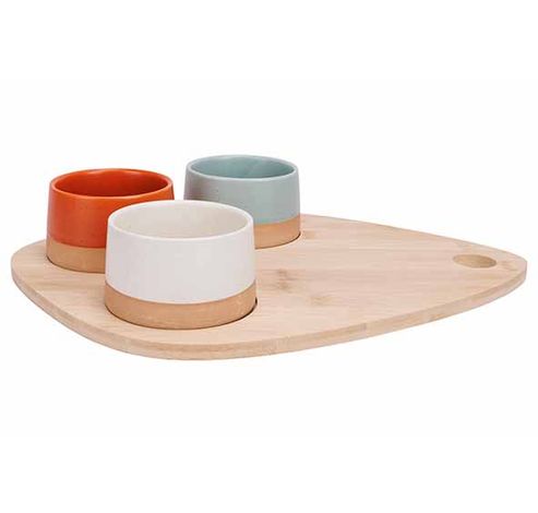 Dela Aperoset 4pcs - Serveerplank 36x27 Cm + 3x Bowl D9,5x5,5cm  Cosy & Trendy