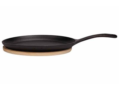 Gratinschotel Gietijzer 24x18cm Op Plankje