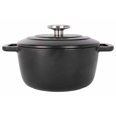 Fontestic Kookpot Black D20xh10,5cm 2,7l Gietijzer Met Deksel  Cosy & Trendy