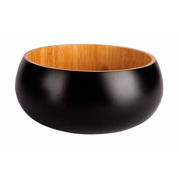 Cosy & Trendy Black&wood Saladekom D19,5xh8cm Bamboe 