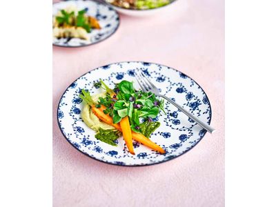 Flor Azul Plat Bord D27cm Set4 