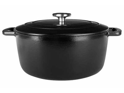 Fontestic Kookpot Black D28xh13cm Gietijzer Met Deksel