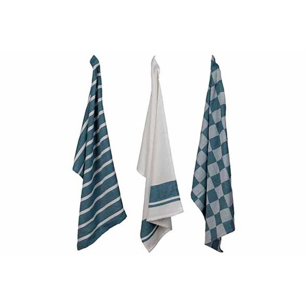 Cosy & Trendy Stoff Keukenhanddoek Green Heron Set3 50x70cm