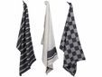 Stoff Keukenhanddoek Black Chambray Set3 50x70cm
