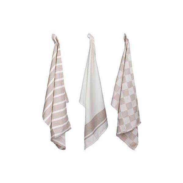 Cosy & Trendy Stoff Keukenhanddoek Sand Set3 50x70cm 