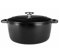 Fontestic Faitout Black D24xh11,6cm 4.6l Fonte Avec Couvercle 