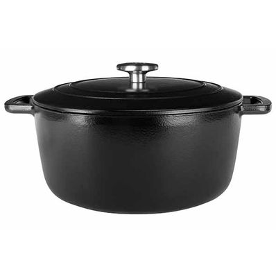 Fontestic Faitout Black D24xh11,6cm 4.6l Fonte Avec Couvercle 