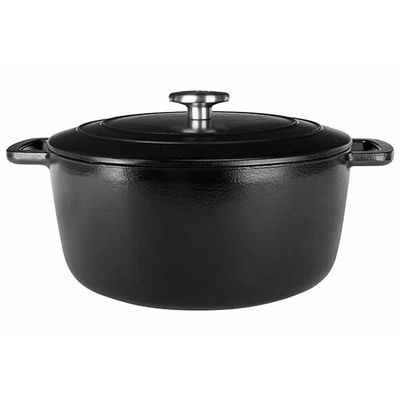 Fontestic Kookpot Black D24xh11,6cm 4.6l Gietijzer Met Deksel 