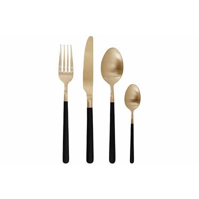 Olivia Set Couverts 16pcs Champagne-blac K 