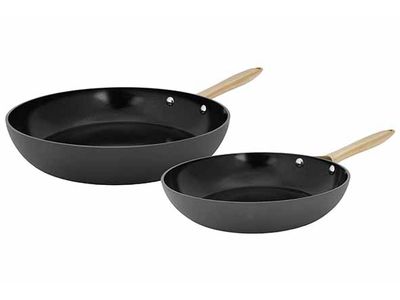 Elegance Braadpan Set2 Zwart D24+28cm 