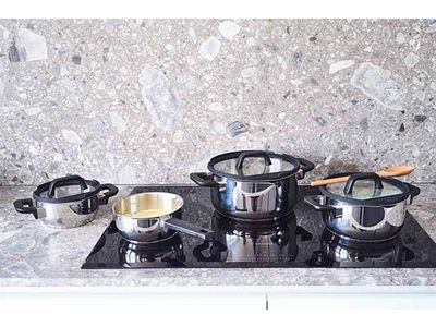 Cascade Set 7pcs Kookpot 16-20-24cm - Deksels Met Gietrand - Sauspan 16cm