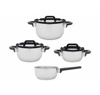 Cascade Set 7pcs Kookpot 16-20-24cm - Deksels Met Gietrand - Sauspan 16cm 