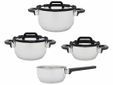 Cascade Set 7pcs Kookpot 16-20-24cm - Deksels Met Gietrand - Sauspan 16cm