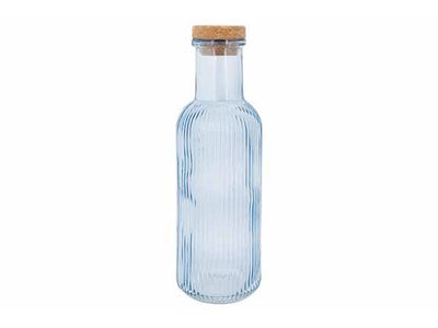 Bouteille Bleu 1l Avec Liège D8,7xh27,8cm