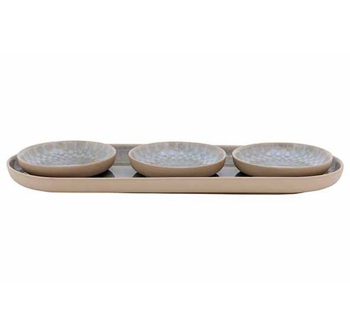 Leone Set Apero 4pcs - Assiette Ovale 27 X10cm + 3 Coupelles D8cm  Cosy & Trendy