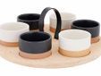 Aperoset Bamboe Serveerplank + 6 Schaaltjes D6,5x4cm