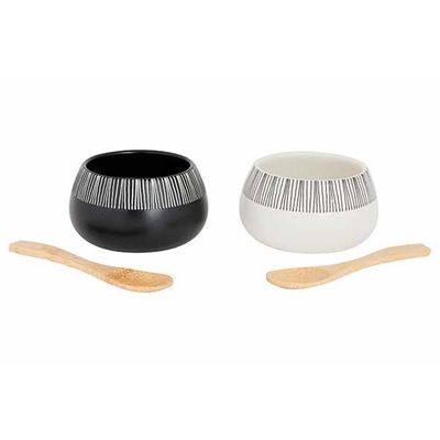 Etosha Set Apero 2x Bol D7,5cm + 2x Cuillère En Bambou  Cosy & Trendy